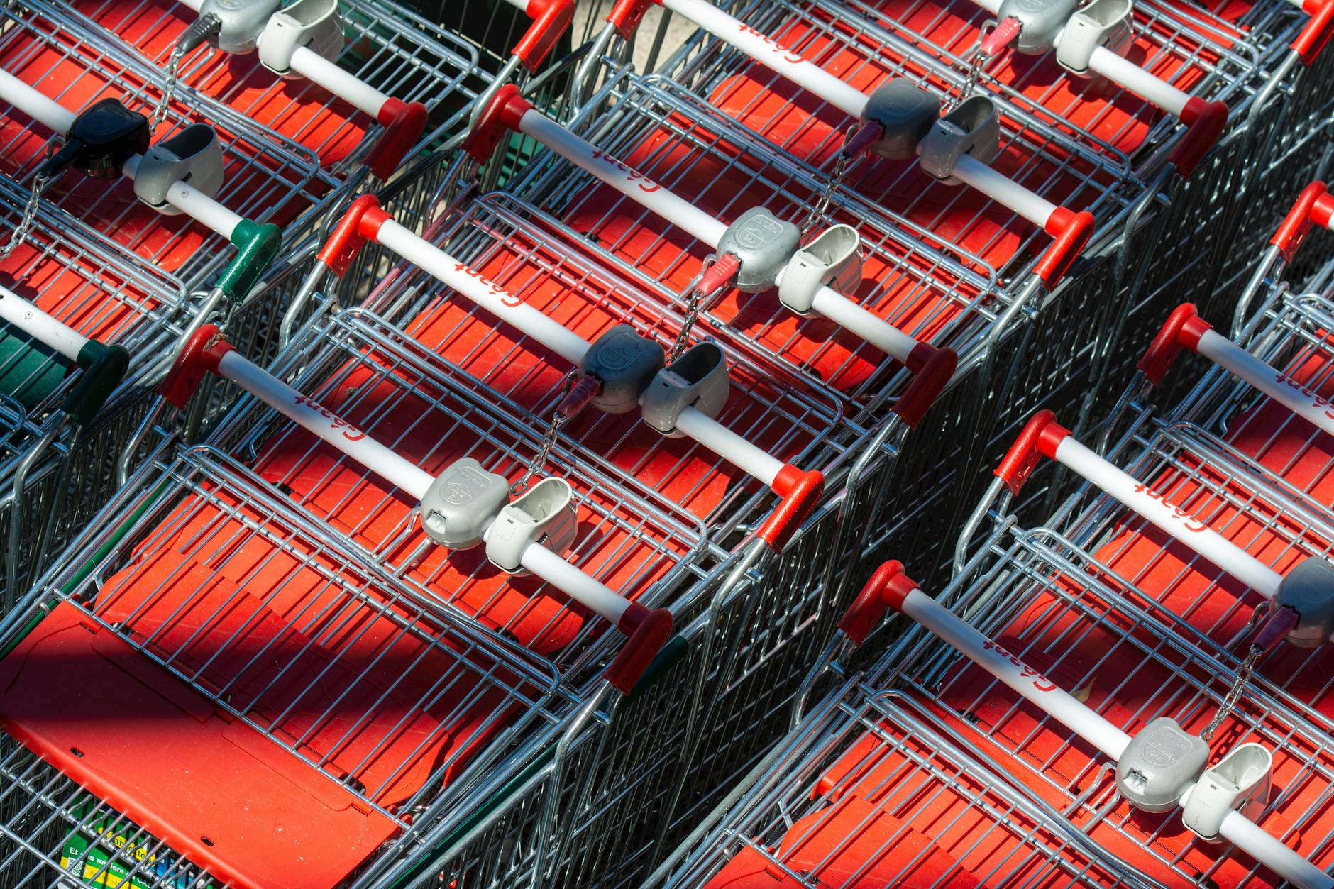 trolleys in sunlight