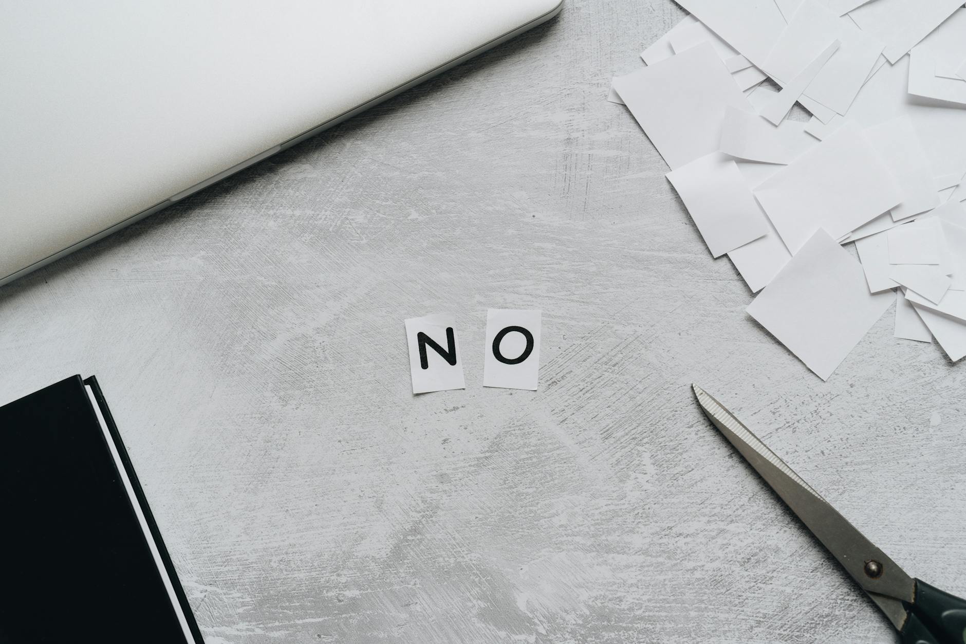no text in pieces of white paper
